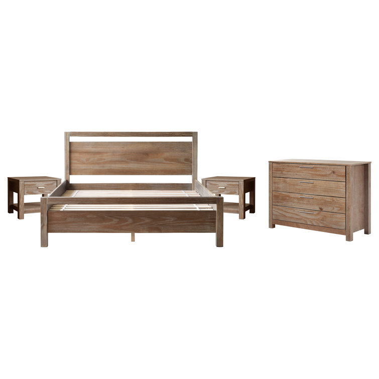 Grain Wood Furniture Loft Queen Solid Wood Platform Bedroom Set